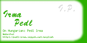 irma pedl business card
